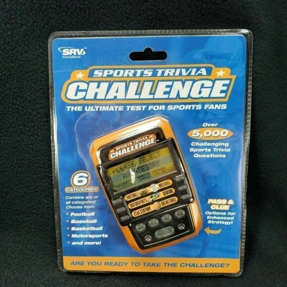 Sports Trivia Challenge Game Handheld Baseball Football Basketball Lrg Print New